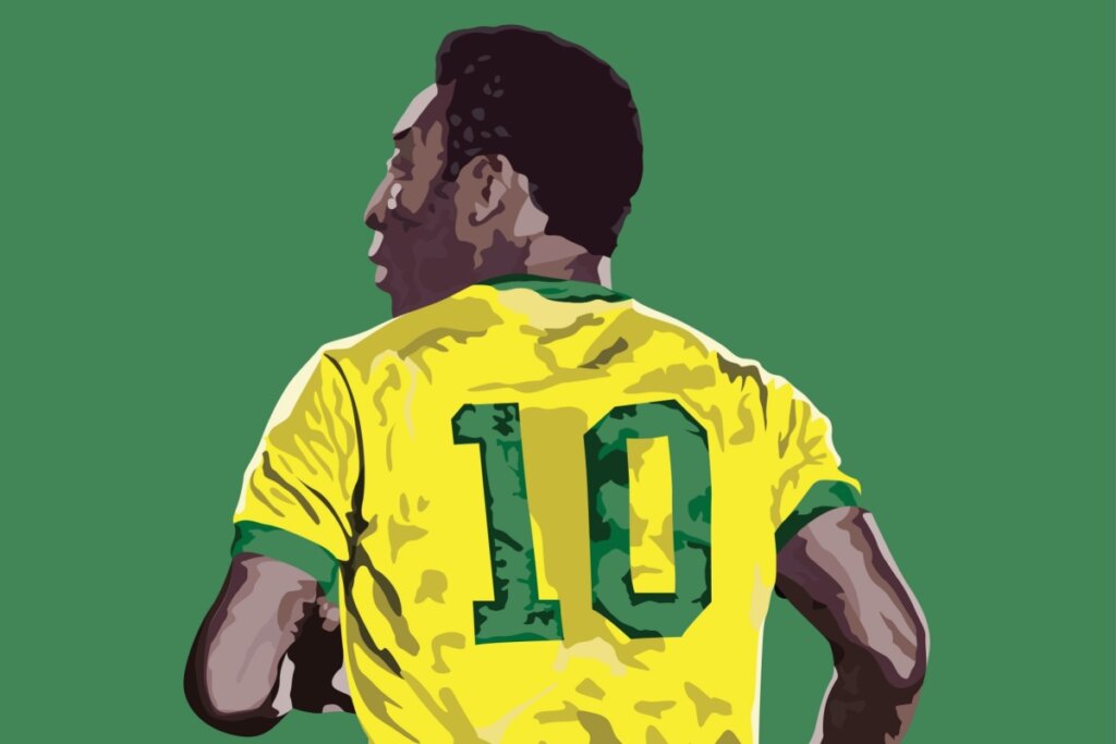 Ilustração de Pelé com sua camisa 10