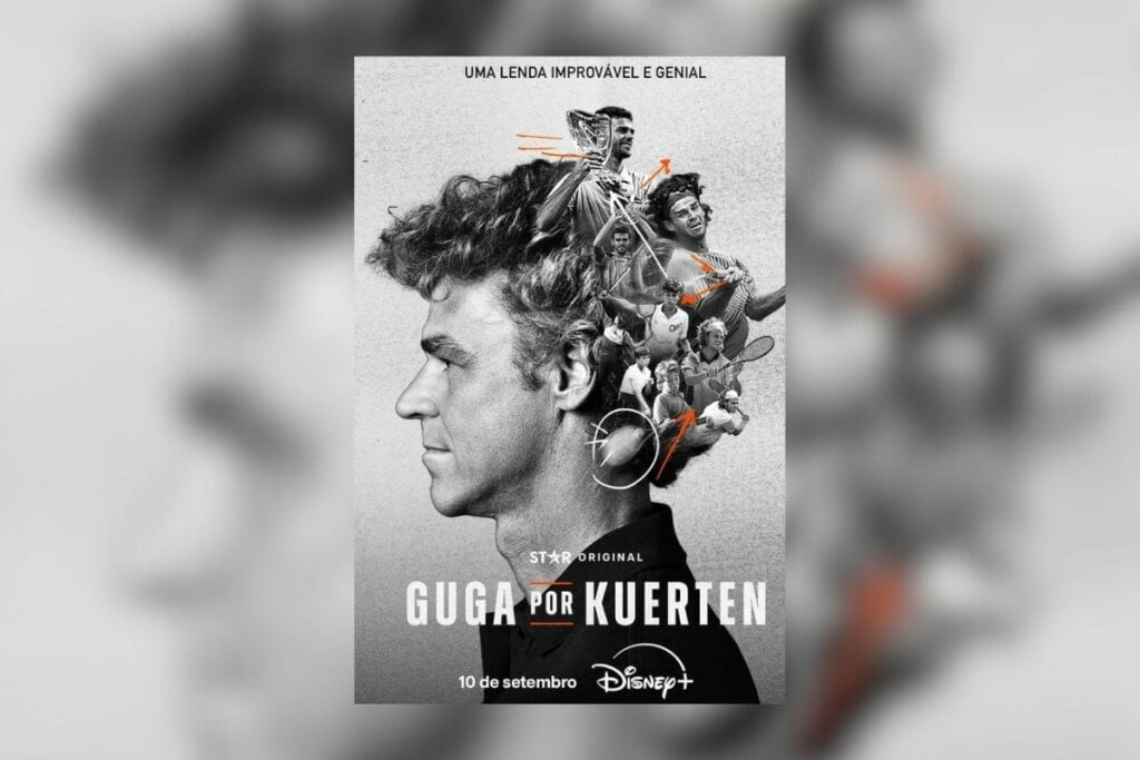 O tenista Guga na capa do documentário Guga de Kuerten