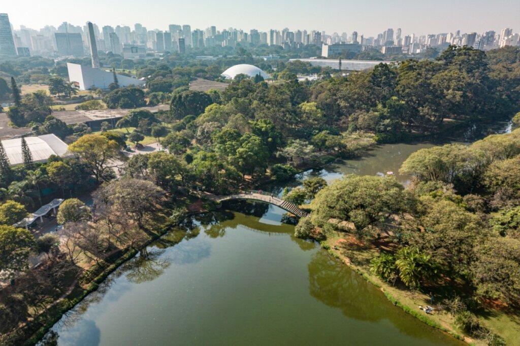 foto áerea do Parque Iberapuera em São Paulo