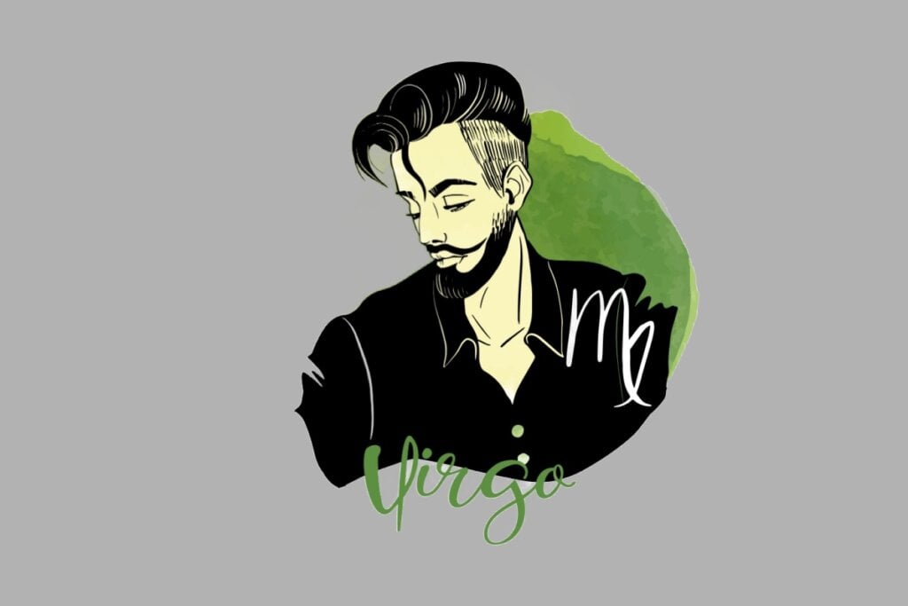 Ilustração do homem de virgem em preto e verde