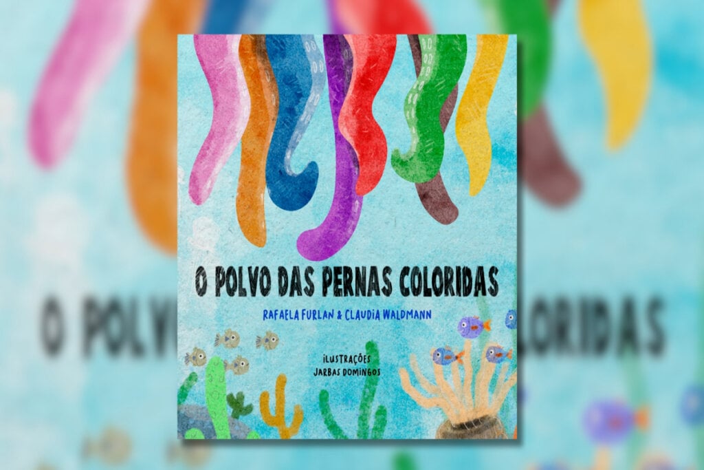 Capa do livro com ilustração de um polvo com pernas coloridas