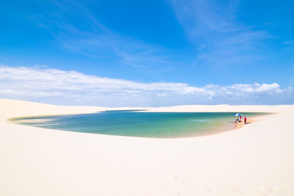 Vista das lagoas de Santo Amaro no Maranhão