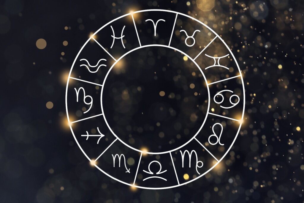 Círculo com os 12 signos do zodíaco