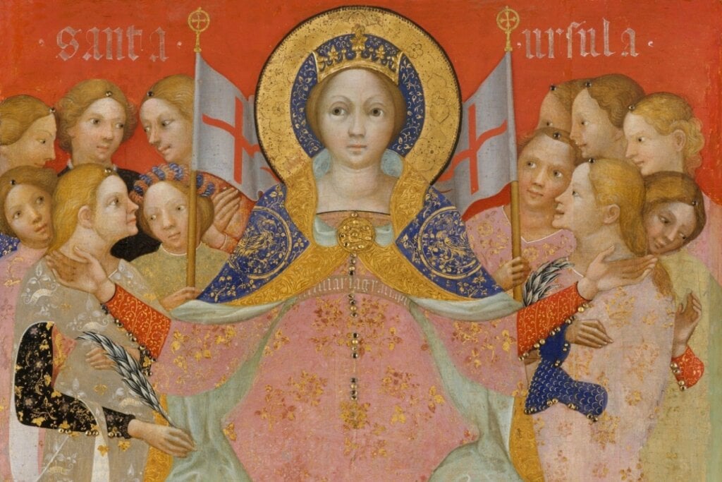 Quadro com a imagem de Santa Úrsula e a 11 virgens