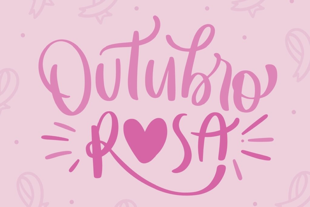 Imagem rosa escrito 'outubro rosa'